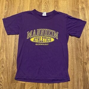 Vintage 90s Mannheim Athletics Shirt Men Small Germany‎ Graphic Made USA